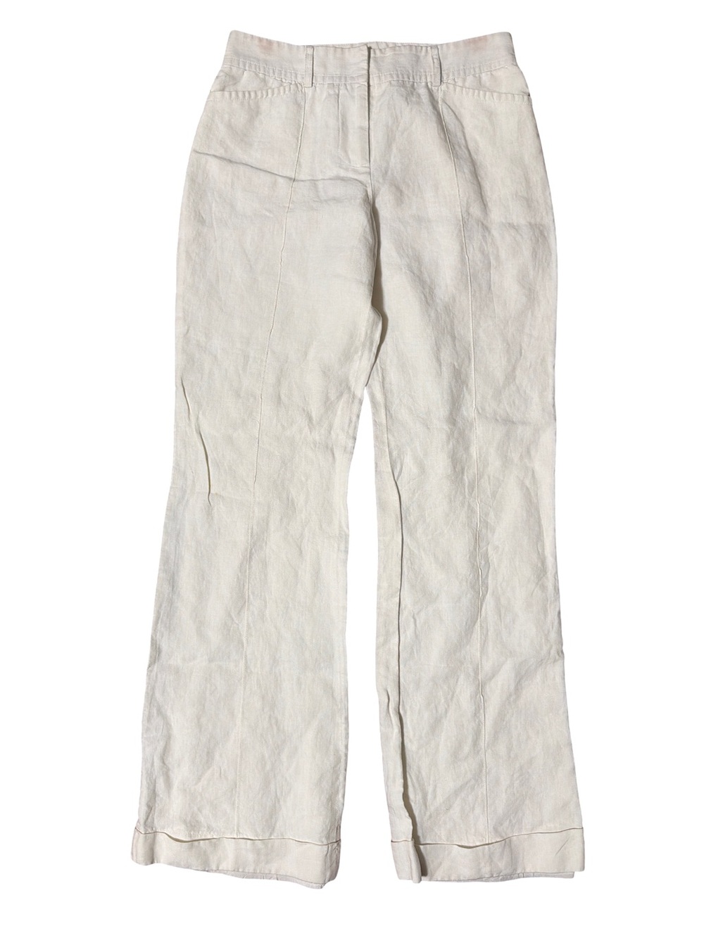 J. Crew Linen Wide Leg Pants Large Off White Cream